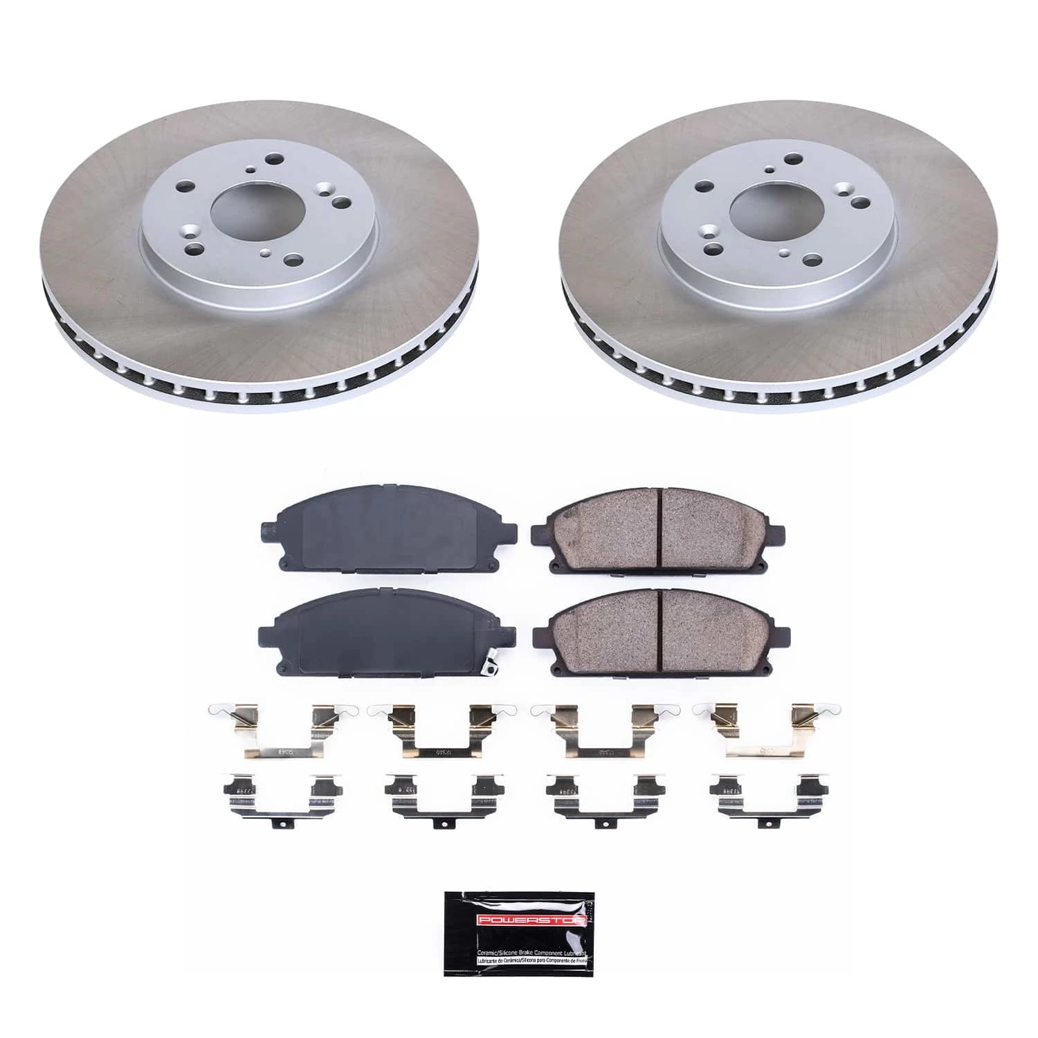 PowerStop Front Semi-Coated Rotor and Low-Dust Ceramic Brake Pad Kit SC2290