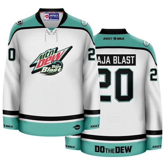 Mountain Dew Baja Blast White Hockey Jersey (Adult XL)