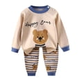 thumbnail image 4 of Kids Girls Long Sleeve Pajamas Sleepwears Pajama Cute Pjs for Toddler Clothes 6-12 Months 12-24 Months 2t 3t 4t 5t 6t 7t 8t 9t Children(Khaki,3-6 Months), 4 of 5