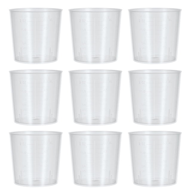 ULTNICE 25PCS 60ml Plastic Measuring Cup Kitchen Cups Baking Cooking Tool Graduated Measuring Beaker for Laboratory and Cooking