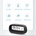 thumbnail image 4 of Escritorio LCD Reloj digital Termómetro Mesita de noche Calendario Temperatura Humedad Medidor Alarma Oficina en casa Modo de repetición Relojes de plástico Negro Inevent HA010815-01B, 4 of 7