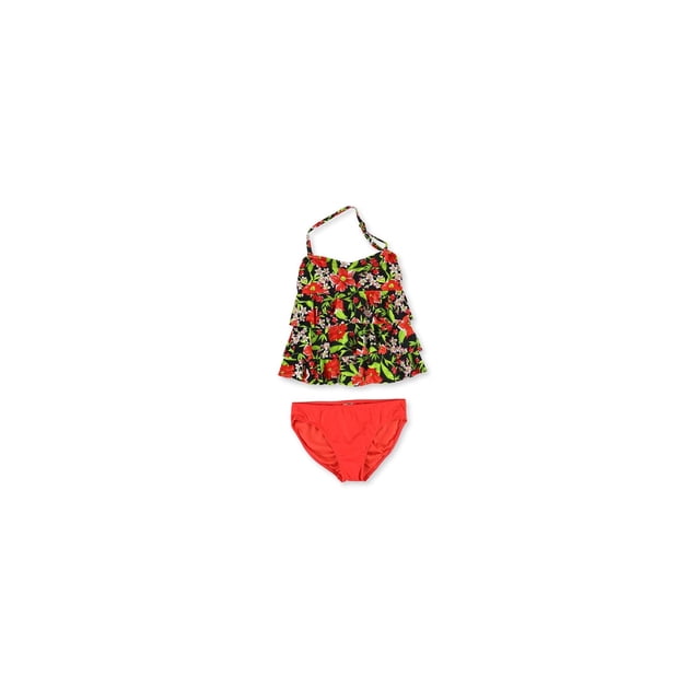 Bandeau de dos piezas para mujer Island Escape, rojo, 6