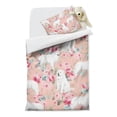 thumbnail image 2 of Great Pyrenees Dog and Flower Duvet Cover and Pillowcase Set for Single Bedding, Bedroom Accessories for Kids Teens, 2 of 5