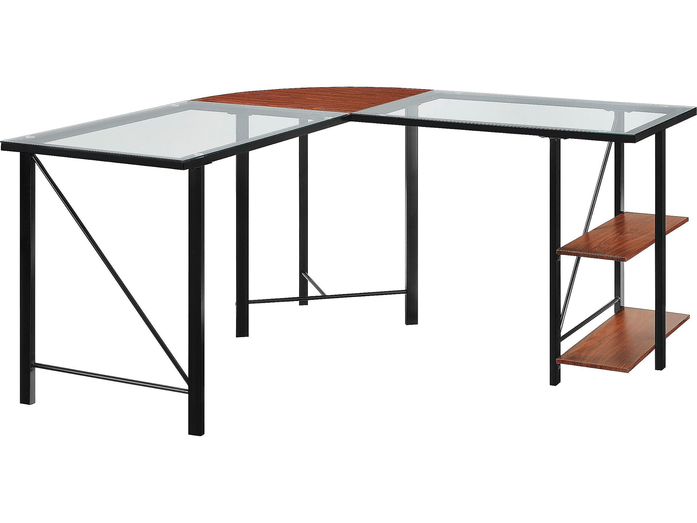 Ameriwood Aden L Glass Desk Gray 9379096 100780 Walmart Com
