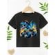 thumbnail image 2 of Boys' TX0630 Dinosaur & Monster Truck Graphic Tee - Cool, Casual Black Short Sleeve T-Shirt with Vibrant Flame Design, 100% Cotton, Machine Washable for Spring/Summer Fun, 2 of 6