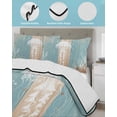 thumbnail image 4 of Quilts Twin Size Bedding Set, Coastal Jellyfish Lightweight Quilted Comforter, Summer Coral Ocean Vintage Wood Soft Reversible Bedspread Coverlet with Pillow Covers for All Season, 68" x 86", 4 of 7
