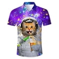 thumbnail image 4 of Camisas hawaianas de verano para hombre, camisa de playa con estampado 3D de gato divertido, camisa informal de manga corta con botones, vestido Aloha, ropa, 4 of 5