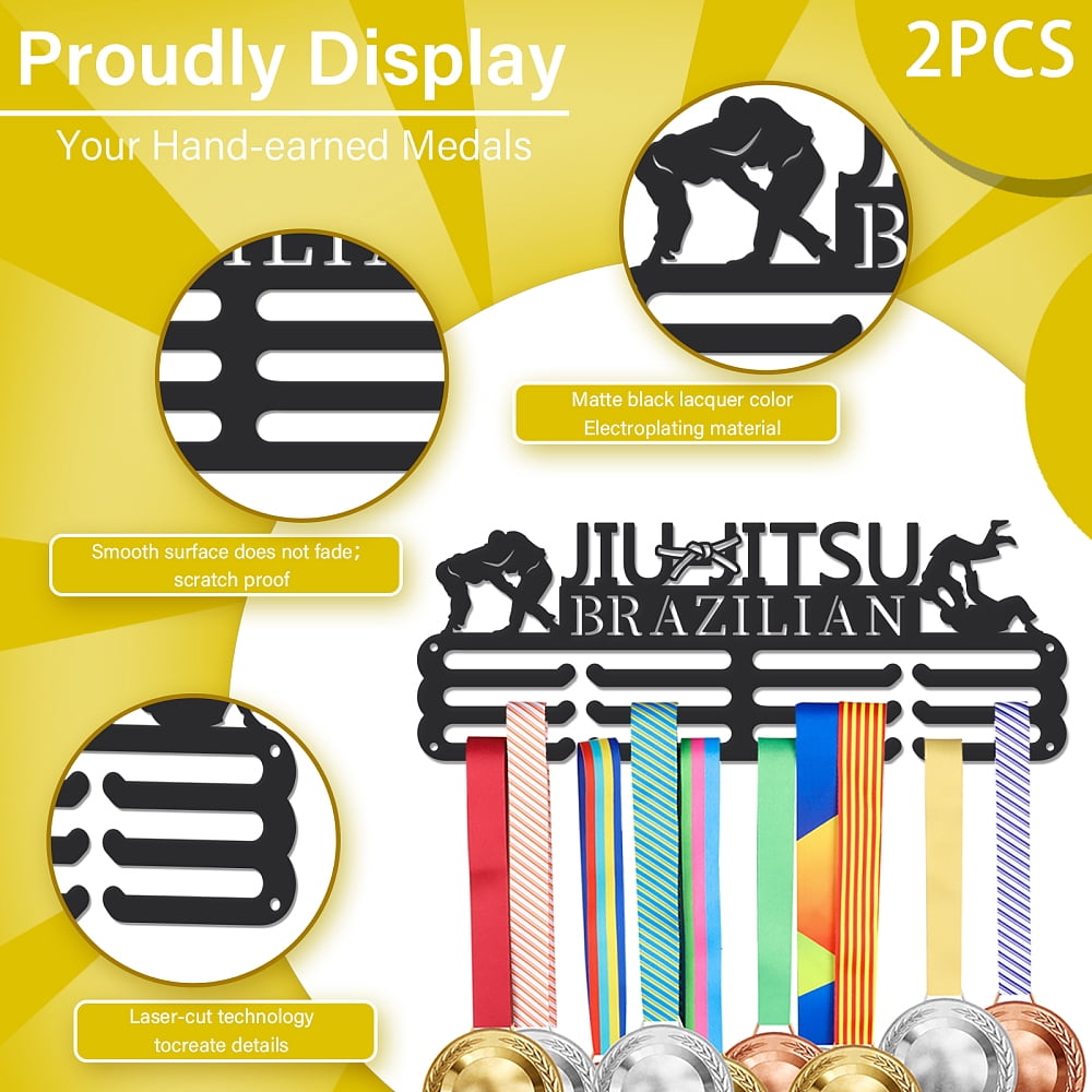 Brazilian Jiu Jitsu Medal Holder Medals Display Wall Hanger Sports Award Rack for Athletes Gifts