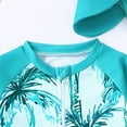 thumbnail image 4 of Gerichy Boys Swim Set, 2T 3T 4T 5T Swimsuit Boys Toddler Kids Baby Boys Girls Dinosaur Swimsuit 1 Piece Zipper Bathing Suit Swimwear With Hat Rash Guard Surfing Suit Outfits, 4 of 6