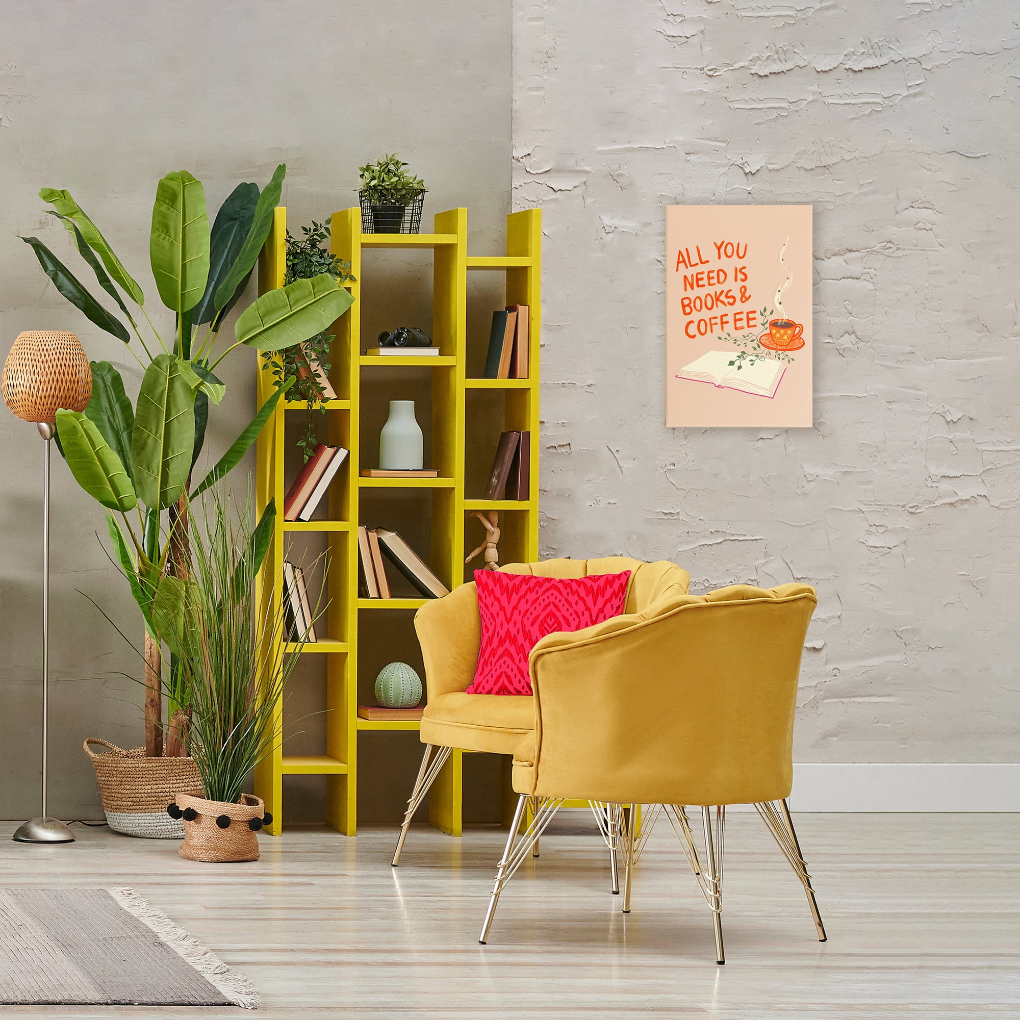 Need Books & Coffee Canvas Wall Art, design by Florentina Dolci
