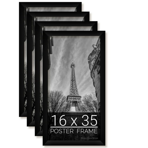 16x35 Black Picture Frame for Puzzles Posters Photos or Artwork, Set of 4