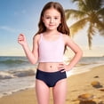 thumbnail image 7 of Qicasul Girls Swimwear Two Piece Swimsuits Upf 50+ Sun Rash Guard Swim Shorts For Toddler Kids Beach Pool Casual Navy,110, 7 of 7