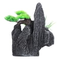 thumbnail image 4 of Aquarium Mountain View Stone Ornament Fish Tank Decoration with Small Plants, 4 of 9