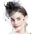 thumbnail image 4 of Coiffe Rétro Blanche pour Mariée, Voile de Plumes, Bijou pour Cheveux, Petit Chapeau en Maille, Épingle à Cheveux, Accessoires de Robe de Mariage pour Studio Photo, 4 of 5
