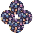 thumbnail image 2 of Coolnut Colorful Owls Round Placemats Washable Placemats Non-Slip Heat-Resistant Table Place Mats for Dining Kitchen Holiday Party Table 15.4"-6PCS Home Decor, 2 of 7