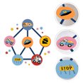 thumbnail image 2 of 1 Set of Children Game Stickers Kindergarten Floor Stickers Interactive Stickers, 2 of 9