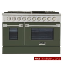 48 in. 6.7 cu. ft. Natural Gas Range with Convection Oven in Olive Green