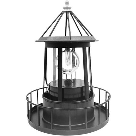Clearance Sale Led Solar Powered Rotating Lighthouse Outdoor Courtyard
