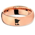 thumbnail image 2 of Tungsten Minnesota North Star State Heart Band Ring 7mm Men Women Comfort Fit 18k Rose Gold Dome Polished, 2 of 4