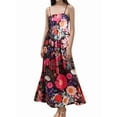 thumbnail image 3 of Women'S Floral Maxi Dress Sleeveless Backless A-Line Long Flowing Dress Hollow Back Spaghetti Strap Sundress Red S, 3 of 8