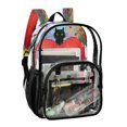 thumbnail image 2 of Large Clear PVC Backpack Heavy Duty See Through Backpack for Adults Work Travel, Heart-black Cats Printed 12L, 2 of 8