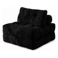 thumbnail image 1 of Novilla Sillón Individual de Espuma de Alta Densidad, Sofá Moderno Color Negro, Soporte Ergonómico y Tela Transpirable, Ideal para Sala o Dormitorio, 1 of 1