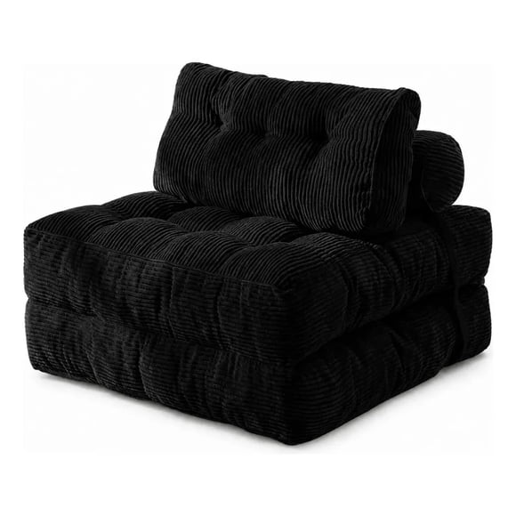 Sillón individual de espuma color negro con soporte ergonómico y tela transpirable