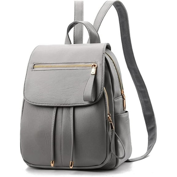 Backpack Mini Backpack PU Leather Ladies Rucksack Shoulder Bag Purses Backpack (Black)