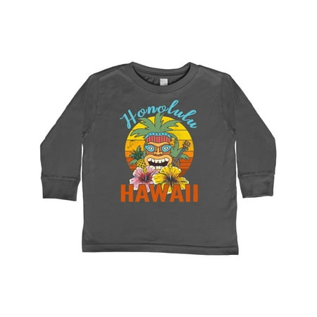 

Inktastic Honolulu Hawaii Funny Tiki Gift Toddler Boy or Toddler Girl Long Sleeve T-Shirt