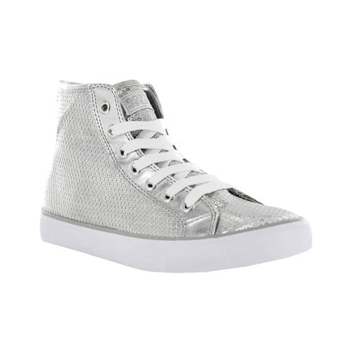 Gotta Flurt Women's Disco II Hi Top Silver Sequin Dance Sneaker, size 9M
