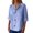 Blue, variant on Linen Tops for Women Summer V Neck 3/4 Length Sleeve Womens Tops with Button Roll-Up Sleeve Casual Loose Fit Blouses Black L