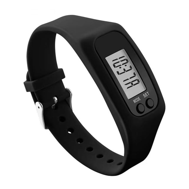 Silicone Electronic Pedometer, Multi-Function Sports Watch with Time Calorie Distance