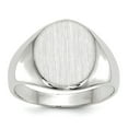 thumbnail image 1 of Solid 14k White Gold 11.5x10mm Closed Back Engravable Monogram Signet Ring Band Size 6, 1 of 6