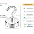 thumbnail image 2 of Magnetic Hooks, 50lbs+ Heavy Duty Earth Magnets with Hook for Refrigerator, Extra Strong Cruise Hook for Hanging, Magnetic Hanger for Curtain, Grill (6), 2 of 5