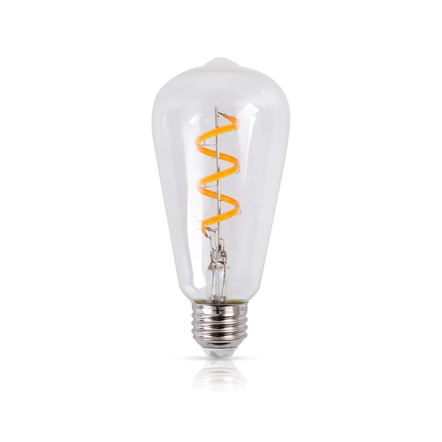 Better Homes & Gardens ST19 Vintage LED Edison Light Bulbs, 4.5W (40W Equivalent), E26 Medium Base, Dimmable, 3CCT Selectable (2700K/3300K/5000K), Clear Spiral Filament, 2 Pack