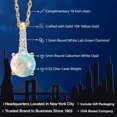 thumbnail image 2 of Gem Stone King 10K Yellow Gold White Simulated Opal and White Lab Grown Diamond Pendant Necklace for Women (0.55 Cttw, Round Cabochon 5MM, Gemstone October Birthstone, with 18 inch Chain), 2 of 5
