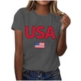 thumbnail image 2 of 4th of July Shirts Women American Flag Patriotic Shirts USA Star Stripes Graphic T Shirt Short Sleeve Summer Tees, 2 of 6