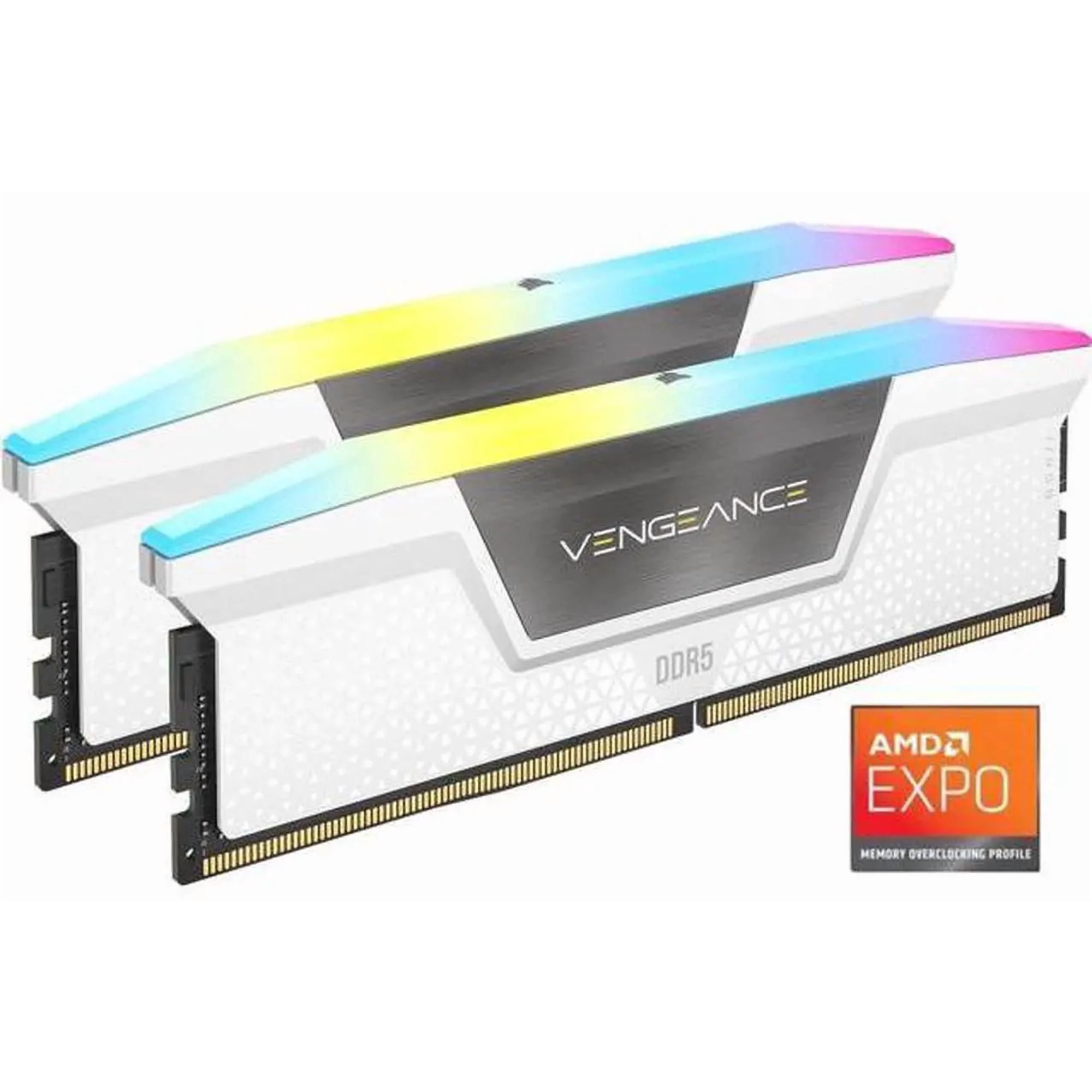 CORSAIR Vengeance RGB 16GB (2 x 8GB) 288-Pin PC RAM DDR5 5200 (PC5 41600) Desktop Memory Model CMH16GX5M2B5200Z40W