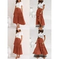thumbnail image 5 of MOSHU High Waist Midi Skirt for Women A-Line Pleated Skirts with Pockets Flowy Dresses, 5 of 9