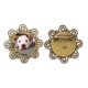 thumbnail image 1 of White bulldog mascota animal picture Broche de flores, regalo de joyería para mujeres y niñas Unbranded M, 1 of 3