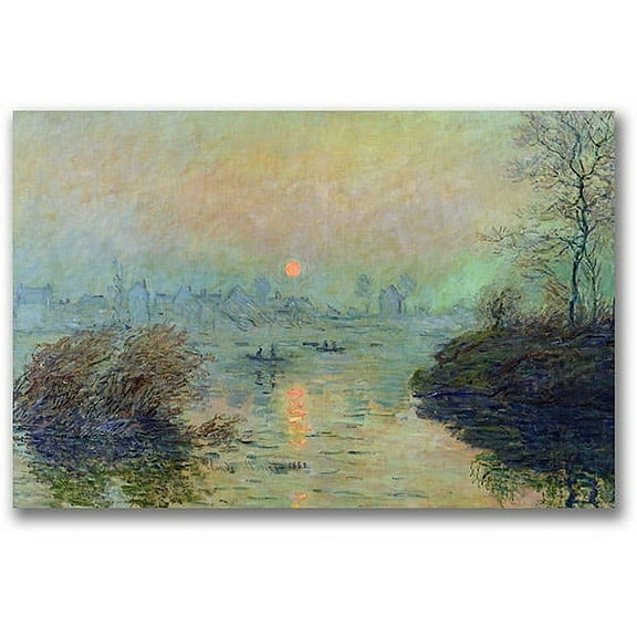 Trademark Fine Art "Sun Setting Over The Seine" Canvas Wall Art by Claude Monet