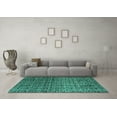 thumbnail image 3 of Ahgly Company Indoor Square Abstract Turquoise Blue Modern Area Rugs, 7' Square, 3 of 4