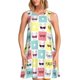 thumbnail image 1 of Balery Cute French Bulldog Vestidos de verano para mujer con estampado: vestido holgado sin mangas, vestido playero informal y cómodo para días calurosos., 1 of 7