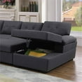 thumbnail image 6 of Bowery Hill 5-Seat Fabric Sleeper Sectional Sofa with Storage in Dark Gray, 6 of 8