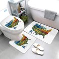 thumbnail image 3 of Bathroom Rugs Sets 3 Piece - USA Map Floral States Absorbent Non Slip Bath Mats, U-Shape Toilet Lid Cover, Contour Mat, Soft Washable Shower Mats Bath Rug Mat for Bathroom Tub Toilet, 3 of 7