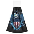 thumbnail image 2 of Shield with Flag Pattern Hawk Wings Hanging Towels with Loop Hand Towels Nylon Fastener Tape Design Dish Cloths 2 Pieces, 2 of 7