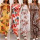 thumbnail image 5 of Vestido bohemio de mujer con volantes y hombros descubiertos, estampado de leopardo floral, cinturón Abanopi Rojo/Extragrande, 5 of 7