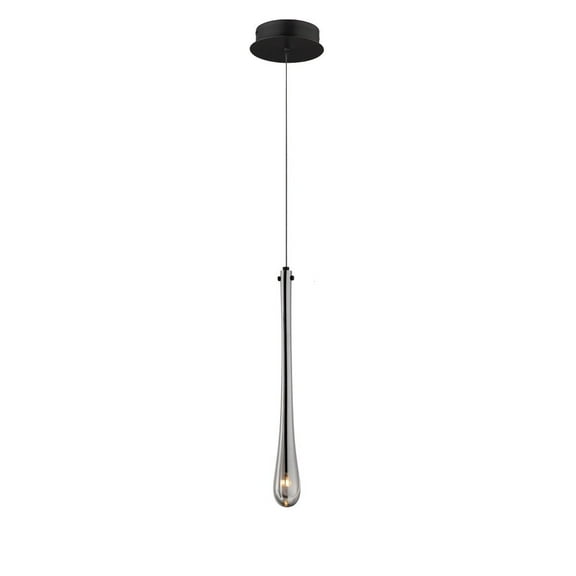 ET2 Lighting E24211-138BK Stillo - 1.5W 1 LED Mini Pendant-18 Inches Tall and 2 Inches Wide Black