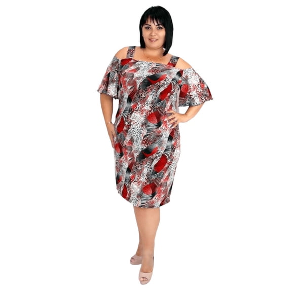 Cold Shoulder Knee Length Dresss