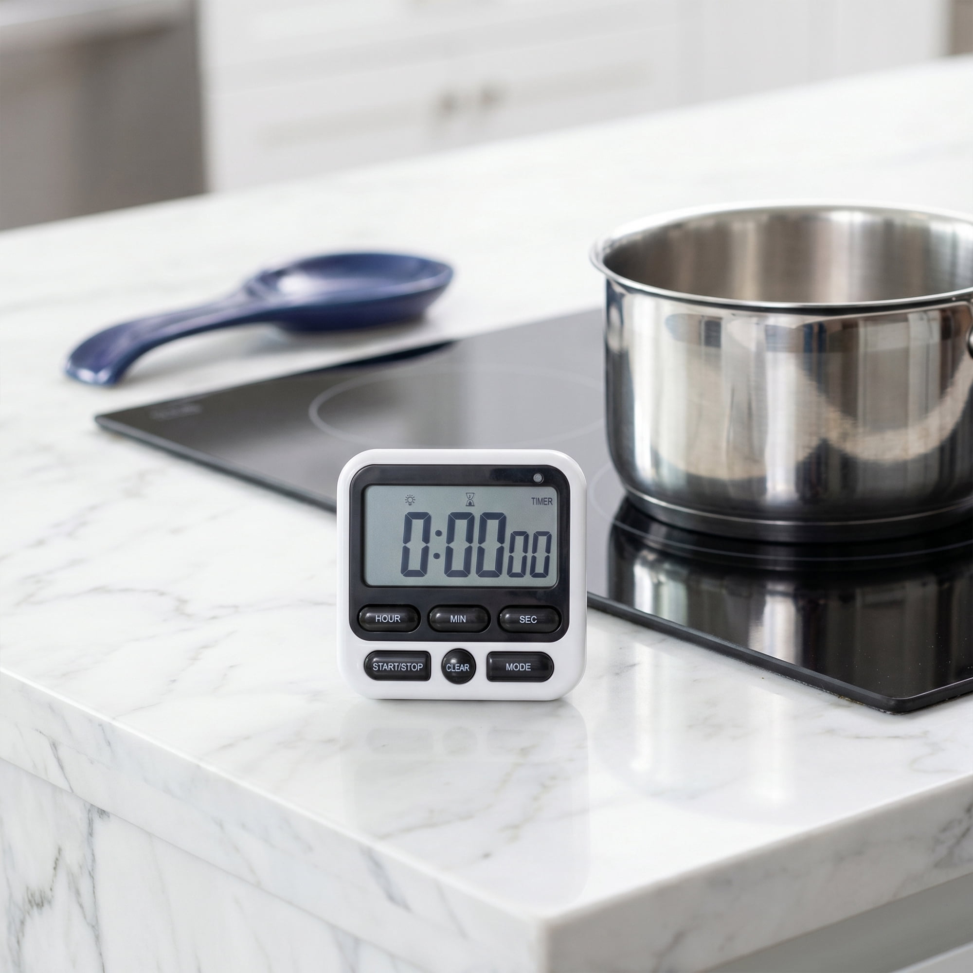 Unique Bargains Kitchen Timer Loud Alarm Clock Magnetic Backing Stand Cooking Timers Black